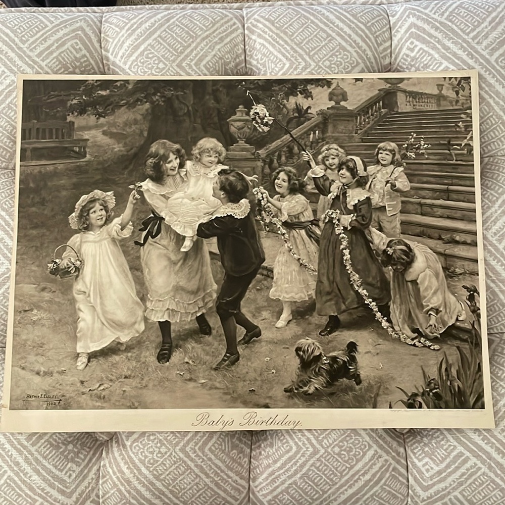 Arthur J. Elsley 1902 Lithograph Print of London! Scarce Monochrome!